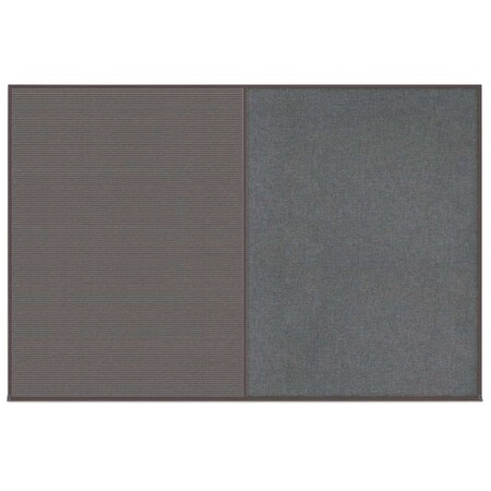 United Visual Products Enclosed Corkboard, 1 Door, 72"x36", 4" Fra UV3404-SATIN-CLOUD
